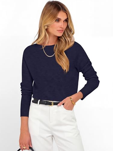 Image of ANRABESS Women Long Sleeve Rolled Neck Fall Lightweight Sweaters Top