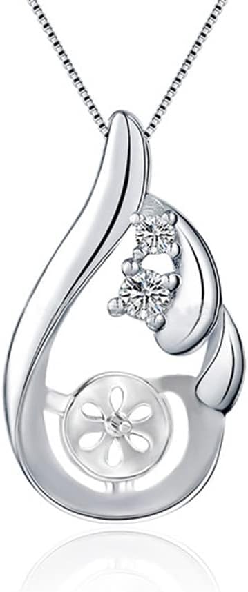 Sterling Silver Waterdrop Wings CZ Bail Pin Pendant Fitting for Pearl Jewelry, Design Pendant Mount for Women DIY Jewelry Making