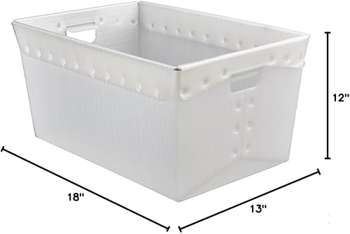 Miniatura 2 de White Plastic Storage Totes and Stackable Storage Bins - Industrial Strength Containers for Organizing at the Office and Home - Holds Up To 80 Lbs -