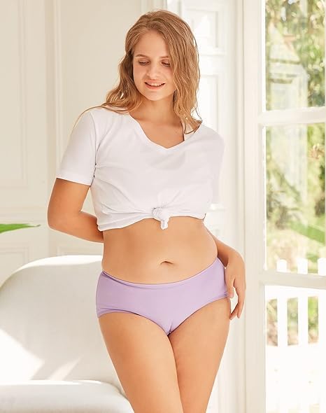 Image of LOURYN KOULYN Women Soft Cotton Hipster Ladies Plain Bright Panty /Innerwear Inner Elastic Underwear Combo Pack 5 (Colour May Very)