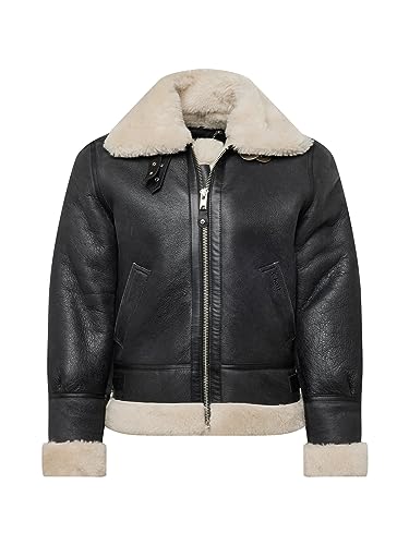 Schott Nyc Mężczyźni Kurtka Skórzana, Czarny/Biały, M