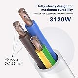 ExtraStar 4 Way Extension Lead with 2 USB Slots, 13A UK Plug Extension, Wall Mounted Power Strips with 1M/3.3FT Extension Cable - White - Image 3