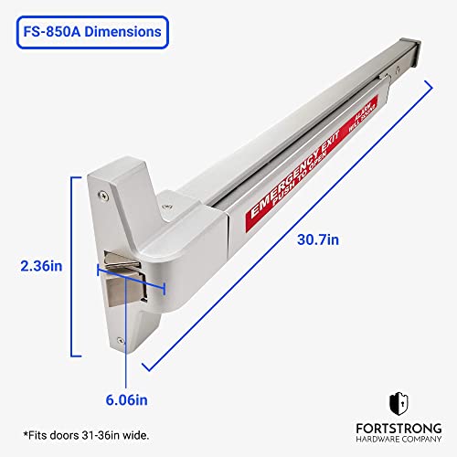 Fortstrong Fh-850A Alarmed Panic Bar Exit Device - Push Bar For Exit Doors - Loud Warning Strike Bar With Warning Stickers - Easy Installation #TOP6