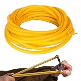thirei Elastischer Latex Schlauch, 5 m Multifunktionaler Naturlatexschlauch, Gelten für Schleuder, Yoga Rallye Übungen, Gelb