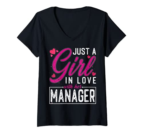Mujer Just a Girl in Love with Her Manager - Funny Manager's Wife Camiseta Cuello V