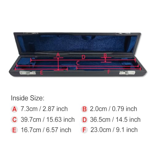 yinfente 17 Hole B Foot Flute Case Hard Shell With PU Leather And Oxford Outer Bag Adjustable Strap Portable Storage Box Flute Bag For Beginners,Students,Players Musicians - Thumbnail 5