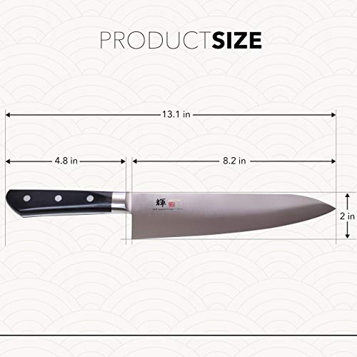 Jck Original Kagayaki Japanese Chef’s Knife, Kg-13 Professional Western Deba Knife, Vg-1 High Carbon Japanese Stainless Steel Pro Kitchen Knife With Ergonomic Pakka Wood Handle, 8.2 Inch #TOP6