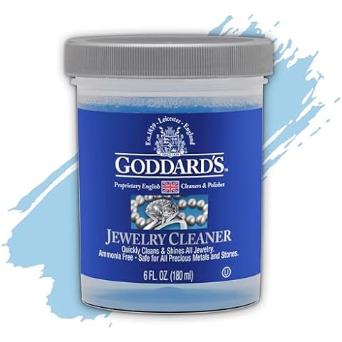 Goddard's Jewelry Cleaner, Tarnish Remover, Cleaning Solution for Silver, Gold, Diamond, Gemstone Jewelry, Ammonia Free, Includes Brush & Basket, 6 oz Cover