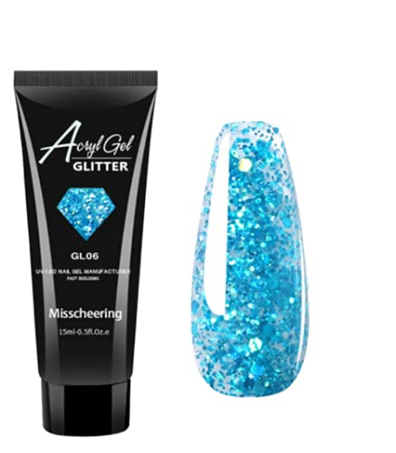 Poly Nail Gel Nails Builder Acryl Gel Polygel nail Kit 15ml for Glitter Nail Extension Gel Style Mix UV LED Polish Easy Trendy Beginner DIY Nail Art 5pcs / 10 Pcs Kits (GL 06 GEL ONLY)