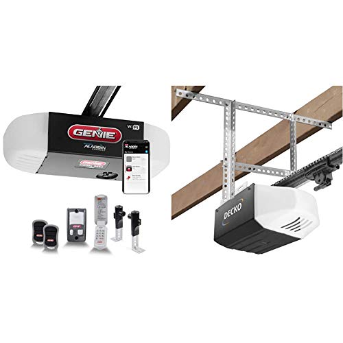 Genie QuietLift Connect Model 3053-TKV Smartphone-Controlled Ultra-Quiet Strong Belt Drive Garage Door Opener, 3/4 HPC Motor & Decko 24999 Garage Door Opener Installation Kit