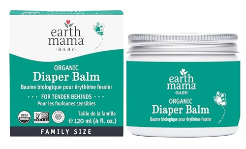 Earth Mama Organic Economy Size Diaper Balm | Diaper Cream for Baby | EWG Verified, Petroleum & Artificial Fragrance-Free with Calendula for Sensitive Skin, 4-Fluid Ounce