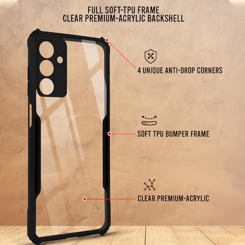 Image of Jkobi Back Cover Case for Samsung Galaxy M15 5G (Shockproof with Polycarbonate Clear Panel | Professional Black)