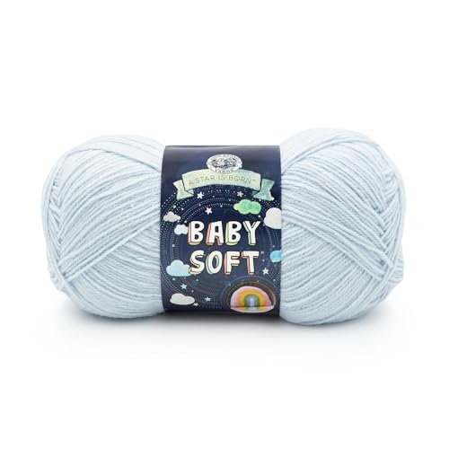 Image of Lion Brand Yarn, Baby Soft Baby Blanket Yarn for Crocheting, Knitting, and Crafts, Dusty Blue, 1 Pack