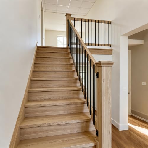 60Pack Deck Balusters 32" Black Metal Deck Railing, Rectangular Deck Spindles, Rust-Resistant for Straight & Curved Railings Indoor Outdoor Railing by Kweetle - Image 3