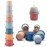 ✨【EL MEJOR REGALO PARA NIÑOS】 Nuestros cubos apilables de montessori 1 año son el mejor regalo para niños y bebés, sin importar si es niño o niña. A los niños les gusta mucho construir torres y derribarlas. Puedes empacarlos y llevarlos contigo sin ocupar mucho espacio. ¡Juega con los niños en cualquier momento y en cualquier lugar!