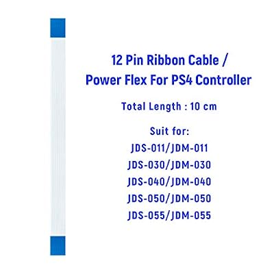 Mcbazel 2-Pack 12 Pin Power Button Flex Ribbon Cable Charging Board Flex Cable Replacement for PS4 Controller