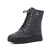 Nordan Stilvolle Winterschuhe Damen - Filzstiefel. Schöne Boots Damen mit Wollfutter und rutschfester Sohle. Warme und bequeme Stiefel mit FutterArt. 350307 dunkelgrau 0901, 44