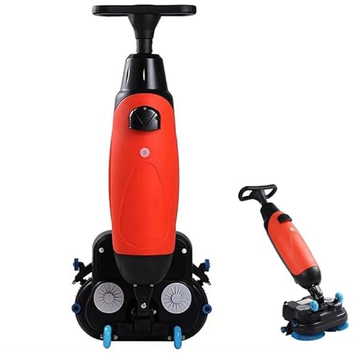 DIUNAOZI Commercial Floor Scrubber Machine,Efficient Mini Floor Cleaning Machine,High-Capacity 13000 Sqft/H,Dual Rotary Brushes for Efficient Industrial Cleaning & Floor Maintenance,Easy to Store red