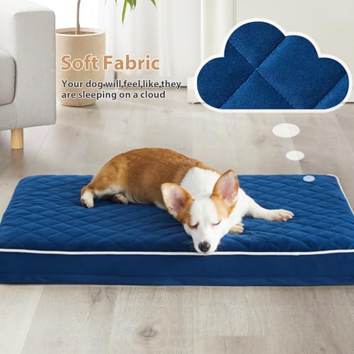Image of WNPETHOME Orthopedic Dog Beds for Large Dogs, Extra Large Waterproof Dog Bed with Removable Washable Cover & Anti-Slip Bottom, Egg Crate Foam Pet Bed Mat