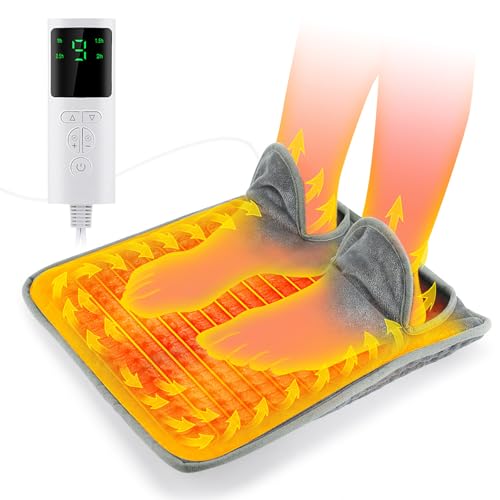 Fußwärmer Elektrisch mit 9 Heizstufen 4 Timer Fußheizung Waschbar Heizkissen mit Fernbedienung für Winter Heim und Bürogebrauch, 40x40 cm, 75W Fußwärmer Elektrisch mit 9 Heizstufen 4 Timer Fußheizung Waschbar Heizkissen mit Fernbedienung für Winter Heim und Bürogebrauch, 40x40 cm, 75W
