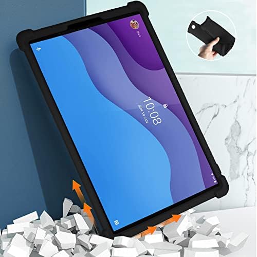 Case for Lenovo Tab M10 HD Case (2nd Gen) 10.1 Inch, XLTTONG Silicone Tablet PC Stand Cover, Anti-Fall for Lenovo Tab M10 HD 2020 TB-X306F TB-X306X (Black)