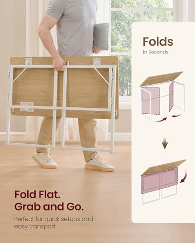 Image of VASAGLE Folding Desk, Small Computer Desk, Foldable Table 39.4 Inch