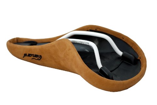 Selle Montegrappa, Sellino per Bici in Vera Pelle Velour Vintage Canard Marrone - Made in Italy