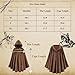 LMYOVE Men Hooded Cloak Adult Medieval Renaissance Costume with Hood Velvet Cape Halloween Dress Up（Round Beck Brown，51.18''）