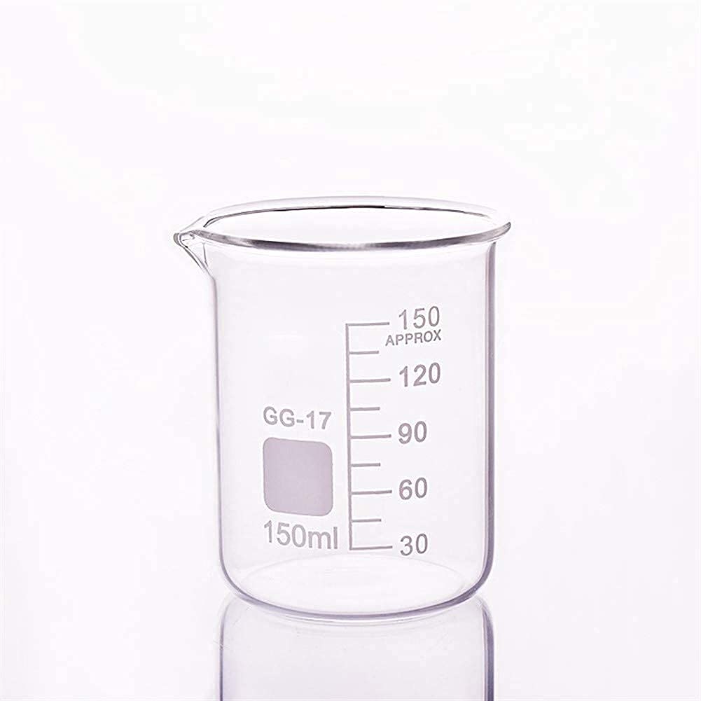 MaGiLL Living Equipment Laboratory 3 Bicchieri da 150 ml in Vetro in Forma Bassa per Bilancia da Laboratorio di Chimica Misurazione di Forniture per Ufficio per l'istruzione addensata (150 ml)