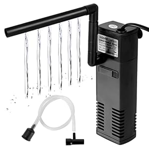 Filtro para Acuario 60L Flujo 300L/H 4W con Carbón Activado Filtro Interno Acuario para Peceras Filtros Tortugas de Agua Filtro Acuario 60 litros Filtro Pecera Pequeña Filtro Cascada Acuarios