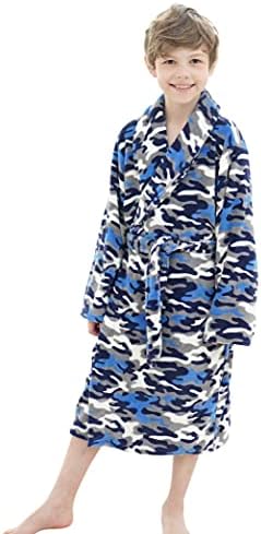 Simplicity Boys Cover up Soft Comfy Kids Cover up for Boys Kids Bath Cover up Beachwear with Soft Long Sleeve, Camo, 7-9 Years