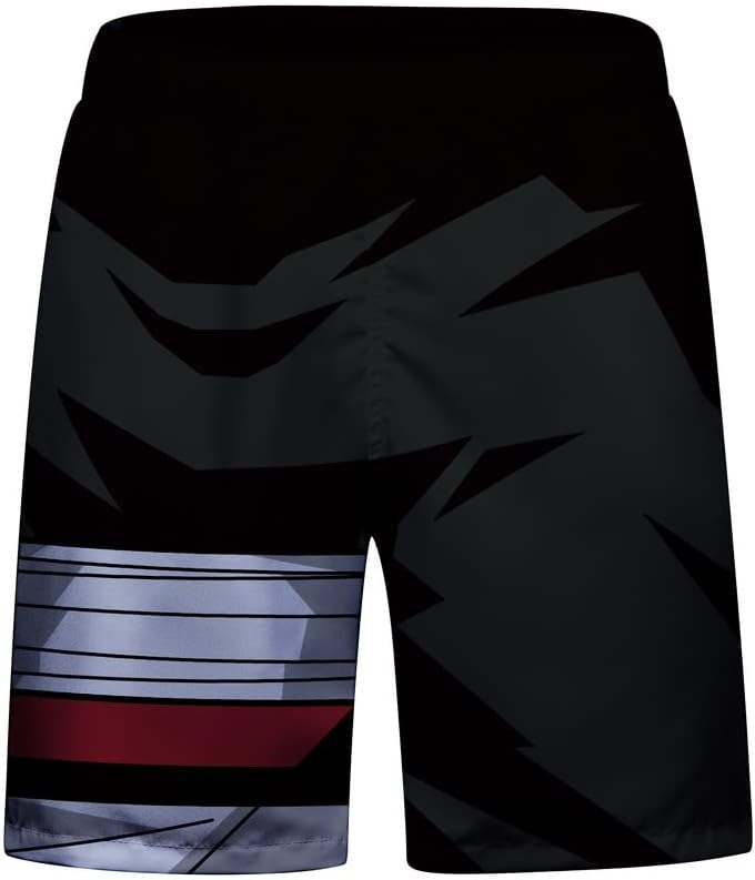 CosFitness NAR Training Shorts, Funny Anime Onyx Rock Lee Relaxed Fit Drawstring Athletic Short Pants for Men, Lite Series