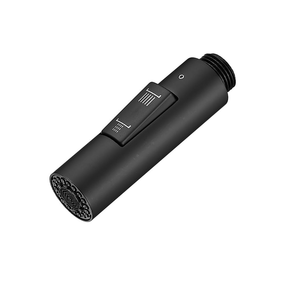 Haiba 2 Function Kitchen Tap Spray Head Replacement Part, Pull Out Settings Shower Head for Kitchen Bathroom Mixer Faucet, Universal G1/2inch, Matte Black