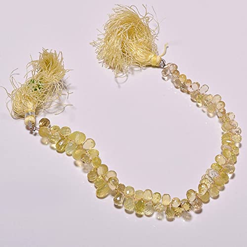 Quartz Citron briolettes gouttes facettées fil perles naturelles 4x6-5x7mm