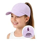 YAMEE Baseballkappe Mädchen mit Pferdeschwanz-Loch,Sonnenkappe Kinder Sommer Schnelltrocknend Netz Atmungsaktiv,Schirmmütze Kinder Verstellbare,Leichte Outdoor Sport Mütze für Mädchen 5-12 Jahre