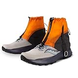 Yundxi Waterproof Anti-Tear Ankle Gaiters Ultra-Light Silicone Coated Trail Gaiters Low Ankle Gators for Outdoor Hiking Walking (Orange)