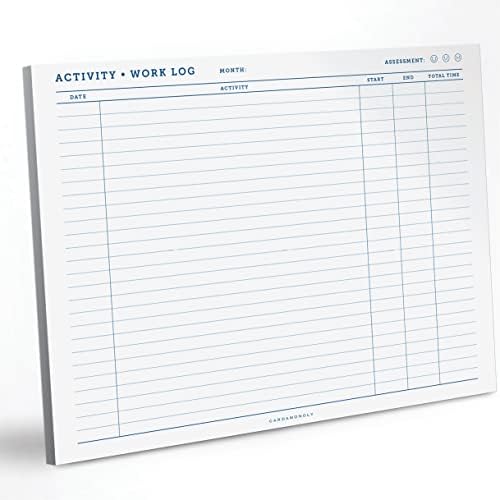 Amazon.com : CARDAMONOLY 11 x 8.5 Activity Log Notepad - 50 Tear Off ...