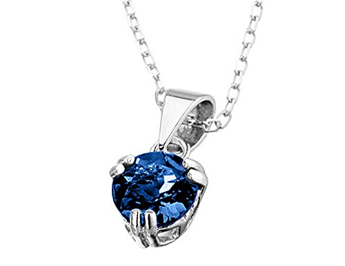Bijoux pour femmes avec collier pendentif bleu 6mm en argent