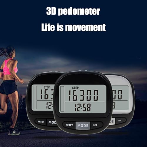 Haoyull 3D Digital Pedometer Walking Step Counter with Removable Clip and Lanyard, LCD Walking Step Counter for Men Women Pet - Thumbnail 4