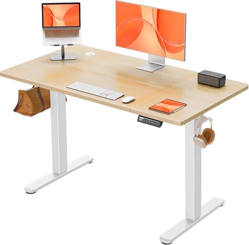 YIHAYO Height Adjustable Electric Desk 160 X 60 Cm Height Adjustable Desk With Memory Function Natural