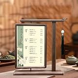 JUTSTJUKO Holzschilderhalter, vertikaler Tischkarten-Klappständer, doppelseitiger Flyer-Display-Rahmen mit Basis, Tischkarte für Bilder, Papiergeschäft, Büro, Menü, Einzelhandel, Show, Messe (Walnuss