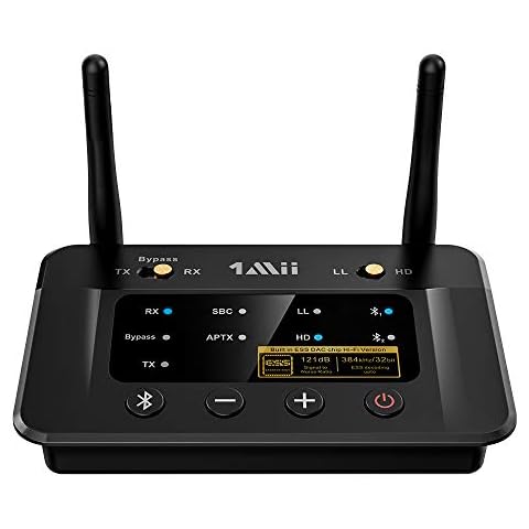 1Mii B03Pro Bluetooth 5.0 Transmitter Receiver with Audiophile ESS DAC & aptX HD/Low Latency, Long Range Bluetooth Audio Adapter for Home Stereo, TV, Dual Link, Optical RCA 3.5mm Inputs/ Outputs Cover