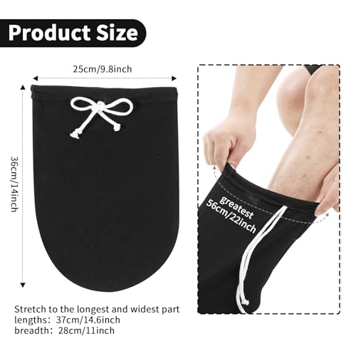 Prasacco Cast Sock Cover for Foot Cast Toe Cover Socks Leg Cast Cover Below the Knee Adjustable Drawstring Cast Protector Washable Cast Sleeve for Men Women Foot Leg Ankle Proof Black - Image 2