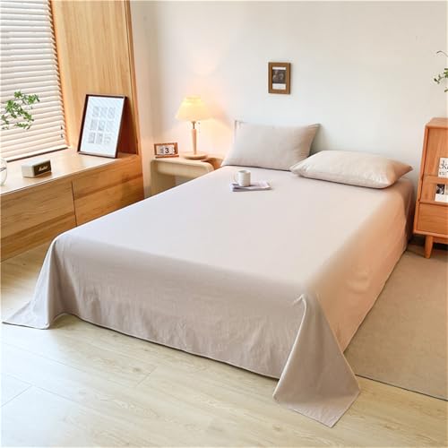 Drap plat polycoton linge de lit drap de dessus crème 240x250cm sans élastique - 4