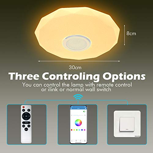 T-SUN Plafoniera LED Soffitto 36W con Altoparlante...