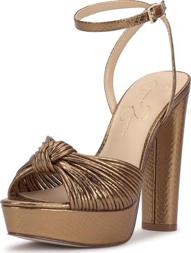 Jessica Simpson Womens Immie Platform Sandal with Ankle Strap, Bronze, 7