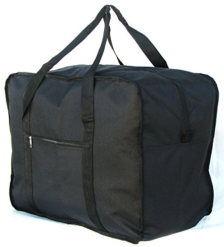 24" 50LB Square Jumbo Black Duffle Cargo Bag