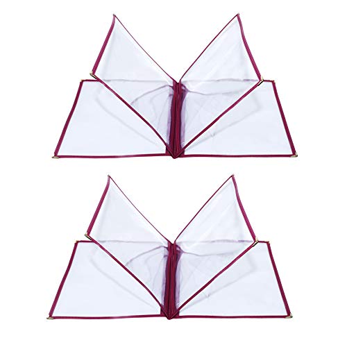 2PCS 8.5 x 11 Inch Menu Covers,4 Page 8 View Transparent Restaurant Menu Covers, Fits A4 Size Paperï¼ŒBar Cafe Restaurant Book red Folder. (Red)