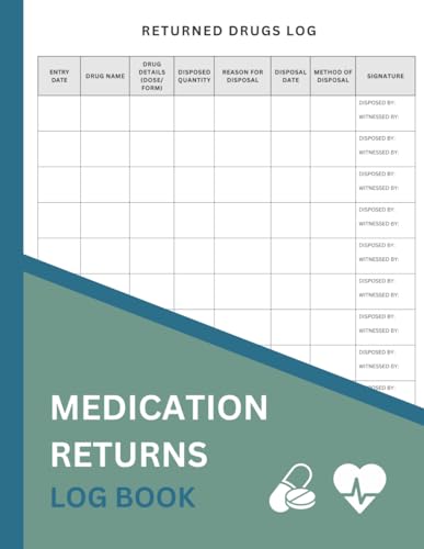 Medication Returns Log Book: For Use Within Nursing, Pharmacies, Hospitals and Care Homes