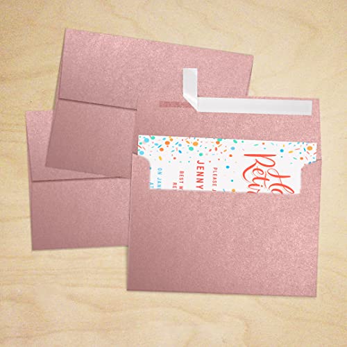 LUXPaper A7 Invitation Envelopes | Peel & Press | 5 1/4" x 7 1/4" | Misty Rose Metallic - Sirio Pearl | 84lb. Text | 50 Qty - Thumbnail 7